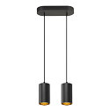 SLV Pendelleuchte ASTO TUBE, IP20, zylindrisch, 2-flammig, 2x GU10 max. 10W, schwarz