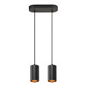 SLV Pendelleuchte ASTO TUBE, IP20, zylindrisch, 2-flammig, 2x GU10 max. 10W, schwarz