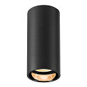 SLV Aufbau-Downlight ASTO TUBE, IP20, zylindrisch, GU10 max. 10W, schwarz