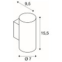 SLV Wandstahler ASTO TUBE, IP20, zylindrisch, 1-flammig, Dpwn, 1x GU10 max. 10W, wei�