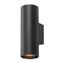 SLV Wandstahler ASTO TUBE, IP20, zylindrisch, 2-flammig, Up&Down, 2x GU10 max. 10W, schwarz