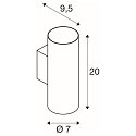 SLV wall luminaire ASTO TUBE up / down, 2 flames, cylindrical, rigid GU10 IP20, white dimmable