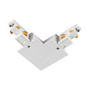 Zubeh�r f�r 3-Phasen Einbauschiene S-TRACK PHASE & DALI - L-Verbinder, DALI steuerbar, Erde rechts, wei�