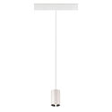SLV LED Niedervolt-Schienen Pendelleuchte NUMINOS� XS, 48V, 8.7W 4000K 20�, DALI 2 dimmbar, matt wei� / innen gl�nzend chrom
