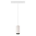SLV LED Niedervolt-Schienen-Pendelleuchte NUMINOS� S DALI, 48V, 16W 4000K 20�, DALI 2 dimmbar, matt wei� / innen gl�nzend chrom