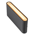 SLV LED Outdoor Wandaufbauleuchte OVAL 18 WL, 9,3W, 2700/3000K, 860lm, CRI80, IP65, schwarz