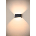 SLV LED Outdoor Wandaufbauleuchte OVAL 18 WL, 9,3W, 2700/3000K, 860lm, CRI80, IP65, schwarz