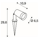 SLV LED Erdspie�-Leuchte SYNA PLANT, IP65 IK06, rund, 6W 3000K 540lm 36�, neigbar, IP-Steckerkabel, schwarz