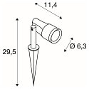 SLV LED Erdspie�-Leuchte SYNA GARDEN, IP65 IK06, 6W 3000K 540lm 36�, neigbar, IP-Steckerkabel, schwarz