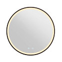 SLV mirror with lighting TRUKKO 60 IP44, black, transparent dimmable