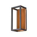 Outdoor LED Wandleuchte QUADRULO WL, IP55 IK04, indirekt, durchverdrahtet, schaltbar, 7.4W 3000K 280lm, anthrazit / Holzdekor