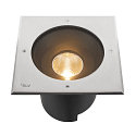 SLV LED Bodeneinbauleuchte DASAR� XL SYM, IP67 IK10, 27W 3000K 2790lm 24�, neigbar, befahrbar, DALI dimmbar, Edelstahl, eckig