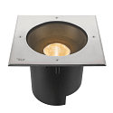 SLV LED Bodeneinbauleuchte DASAR� XL SYM, IP67 IK10, 27W 3000K 2790lm 24�, neigbar, befahrbar, DALI dimmbar, Edelstahl, eckig