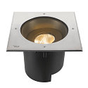 SLV LED Bodeneinbauleuchte DASAR� XL SYM, IP67 IK10, 27W 3000K 2790lm 24�, neigbar, befahrbar, DALI dimmbar, Edelstahl, eckig
