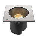 SLV LED Bodeneinbauleuchte DASAR� XL SYM, IP67 IK10, 27W 3000K 2790lm 24�, neigbar, befahrbar, DALI dimmbar, Edelstahl, eckig
