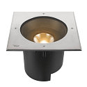 SLV LED Bodeneinbauleuchte DASAR� XL SYM, IP67 IK10, 27W 3000K 2790lm 24�, neigbar, befahrbar, DALI dimmbar, Edelstahl, eckig
