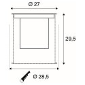 SLV LED Bodeneinbauleuchte DASAR� XL SYM, IP67 IK10, 27W 3000K 2790lm 24�, neigbar, befahrbar, DALI dimmbar, Edelstahl, eckig