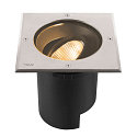 SLV LED Bodeneinbauleuchte DASAR� L SYM, IP67 IK10, 19W 3000K 1950lm 24�, neigbar, befahrbar, DALI, Edelstahl, eckig