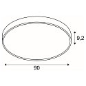 SLV LED Decken-Aufbauleuchte MEDO� 90, IP50, Up/Down, � 90cm, 79W 2700/3000/4000K 8300-9350lm 110�, CRI 90,  dimmbar, wei�