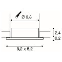 SLV Deckeneinbauring NEW TRIA� 68, quadratisch, IP20, wei�