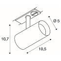 SLV LED 1-Phasen Strahler NOBLO� SPOT DTW, IP20, 8.4W 2000-3000K 450lm 36�, CRi >90, Dim-to-Warm, schwarz