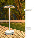 SLV LED Akku-Tischleuchte VINOLINA ONE, IP54, � 14cm Ringform, 2.5W 2700K 125lm, Touch-Dimmer + Ladestation, wei�