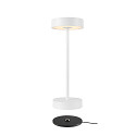 SLV LED Akku-Tischleuchte VINOLINA 2-CCT, IP54, � 12cm, zylindrisch, 2.2W 2700/3000K 130lm, Touch-Dimmer + Ladestation, wei�