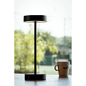 LED Akku-Tischleuchte VINOLINA 2-CCT, IP54, � 12cm, zylindrisch, 2.2W 2700/3000K 130lm, Touch-Dimmer + Ladestation, schwarz