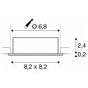 SLV Deckeneinbauleuchte NEW TRIA� 68, quadratisch, GU10, max. 10W, IP20, schwarz