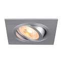 Deckeneinbauleuchte NEW TRIA� 75, quadratisch, GU10, max. 10W, IP20, aluminium