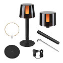 SLV Outdoor LED Akku-Leuchten Set TAHA, IP65 IK03, 5W 2700K 200lm, 3-stufig dimmbar, inkl. 2 Schirmen + Zubeh�r, schwarz