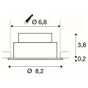 SLV LED Deckeneinbauleuchte NEW TRIA� 68, rund, 8,3W, CRI 90, IP20, dimmbar, 60�, 3000K, wei�