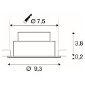 SLV LED Deckeneinbauleuchte NEW TRIA� 75, rund, 8,3W, CRI 90, IP20, dimmbar, 38�, 2700K, schwarz