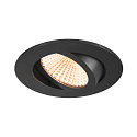 SLV LED Deckeneinbauleuchte NEW TRIA� 68, rund, 11W, 1800-3000K, CRI 90, IP20, dimmbar, 60�, schwarz