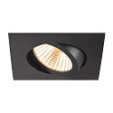 LED Deckeneinbauleuchte NEW TRIA� 68, quadratisch, 11W, 1800-3000K, CRI 90, IP20, dimmbar, 38�, schwarz