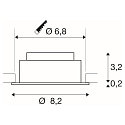SLV LED Deckeneinbauleuchte NEW TRIA� UNIVERSAL 68, rund, 8,6W, 2500/3000/4000K, CRI 90, dimmbar, 60�, IP20, wei�