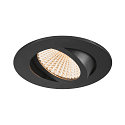 SLV LED Deckeneinbauleuchte NEW TRIA� UNIVERSAL 68, rund, 8,6W, 2500/3000/4000K, CRI 90, dimmbar, 60�, IP20, schwarz