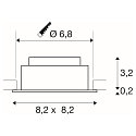 SLV LED Deckeneinbauleuchte NEW TRIA� UNIVERSAL 68, quadratisch, 8,6W, 2500/3000/4000K, CRI 90, IP20, dimmbar, 60�, wei�