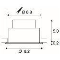 SLV LED Deckeneinbauleuchte NEW TRIA� UNIVERSAL 68, rund, 8,6W, 2500/3000/4000K, CRI 90, dimmbar, 38�, IP20/IP65, wei�