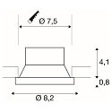 SLV Deckeneinbauring NEW TRIA� 75, H: 4,9cm, rund, vertieft, IP20, wei�