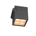 SLV outdoor wall luminaire S-CUBE square, CCT Switch, tiltable IP65, anthracite dimmable