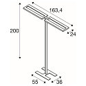 LED Stehleuchte WORKLIGHT PRO, 150W, 4000K, 20000lm, IP20, dimmbar, schwarz