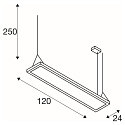 LED Pendelleuchte WORKLIGHT PRO 120, 80� - 115�, 120cm, 50W, 4000K, 6100lm, IP20, DALI dimmbar, schwarz