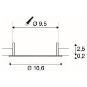 Abdeckung f�r Deckeneinbauleuchte DOWNLIGHT V 100, � 10.6cm / 2.5cm, flach, wei�