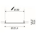 Abdeckung f�r Deckeneinbauleuchte DOWNLIGHT V 200, � 21.4cm / 2.5cm, flach, wei�