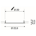 SLV Abdeckung f�r Deckeneinbauleuchte DOWNLIGHT V 200, � 22,6cm / 2.5cm, leicht versenkt, schwarz