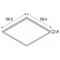 SLV LED Einlege-Deckenleuchte PANEL V 600 ON-OFF, IP54 IK03, 59.5cm, 34W 3000/4000K (CCT Switch), CRI 80, schaltbar, 85�, UGR<19
