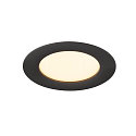 SLV LED Deckeneinbauleuchte DOWNLIGHT V 100, IP54, 6W 3000/4000K (CCT Switch) 105�, CRI 80, exkl. Einbauring, schwarz