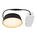SLV ceiling recessed luminaire DOWNLIGHT V 150 without frame, CCT Switch, multipower, wired through IP54 / IP20, black 