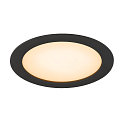 SLV LED Deckeneinbauleuchte DOWNLIGHT V 200, IP54, 15/21W (multi) 3000/4000K (CCT Switch) 105�, CRI 80, exkl. Einbauring, schwarz